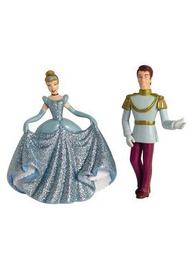 Disney Store Cinderella Prince Charming Figures Glitter Gown 2009 Collectibles